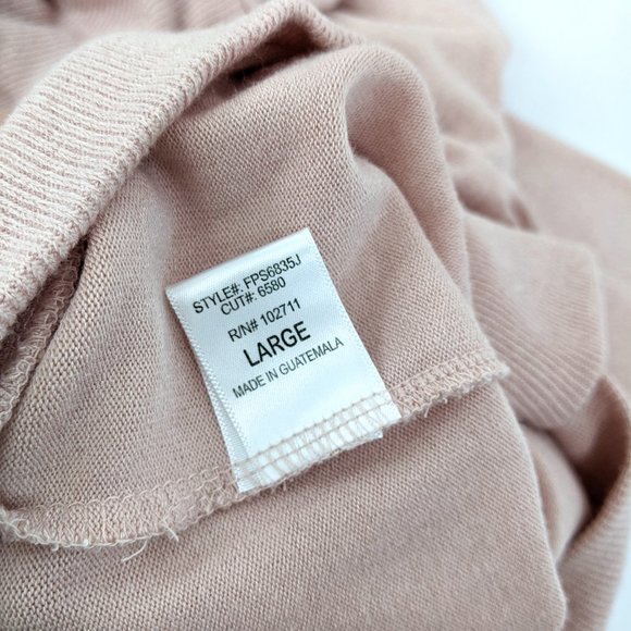 Gibson Size L Womens Cozy Turtleneck Sweater New Tunic Split Faux Wrap Back Pink - Picture 7 of 11